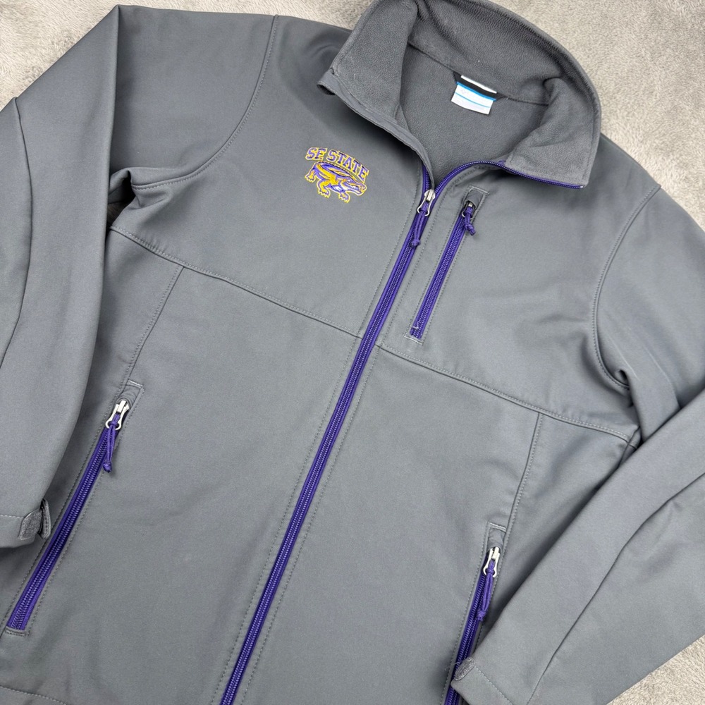 Columbia Softshell Jacket Mens S Gray Excellent SF State Gators Full Zip Fleece